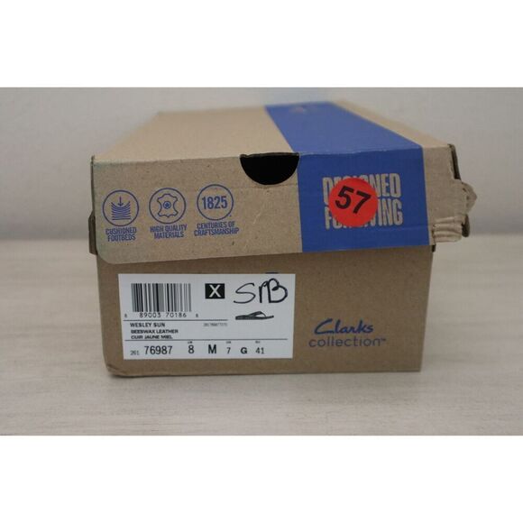 Clarks 261-76987 Men Sz 8M Brown Beeswax Leather Wesley Sun Slip-On Sandals SIB - Picture 11 of 11